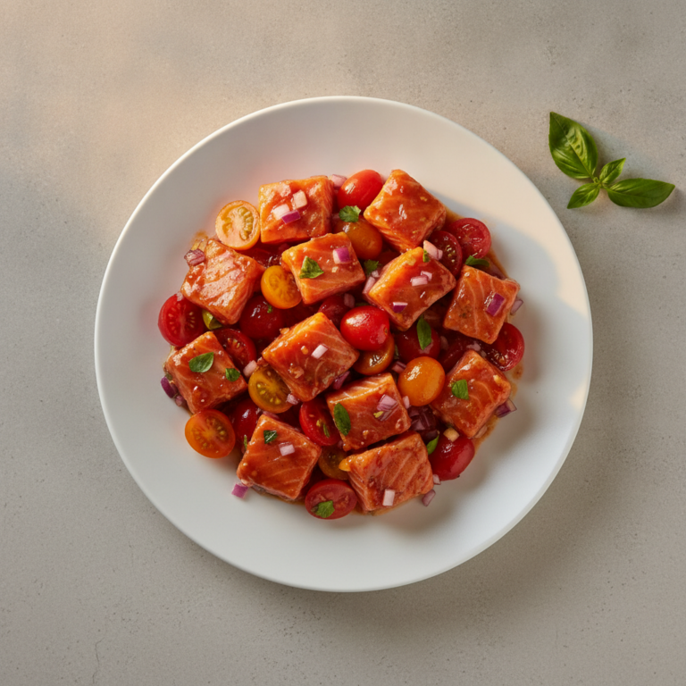 Recette Saumon aigre-doux aux tomates au Cookeo - Plat principal Asiatique - Photo du plat prêt à déguster