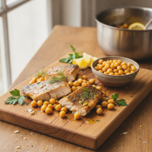 Truite aux pois chiches – Recette Cookeo