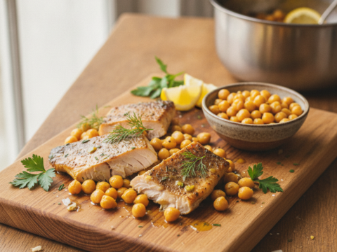 Recette Truite aux pois chiches au Cookeo - Plat principal Française - Photo du plat prêt à déguster