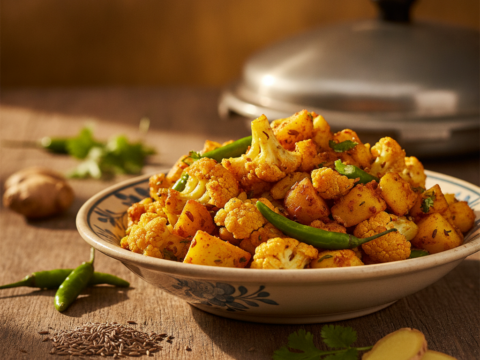 Recette Aloo Gobi au Cookeo - Plat principal Indienne - Photo du plat prêt à déguster